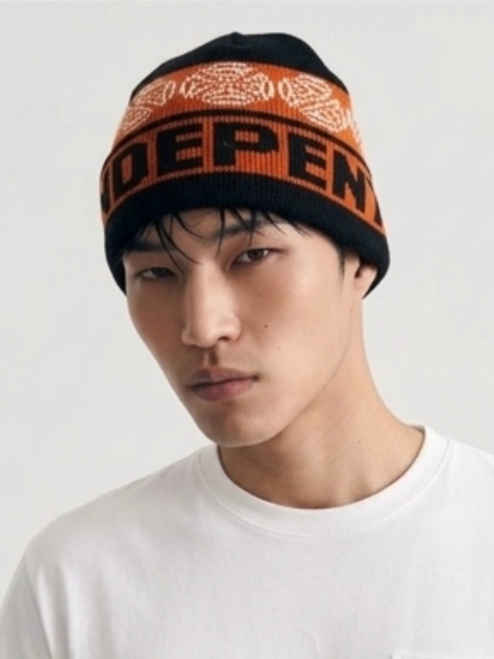 Vintage Independent Truck Co. "Woven Crosses" jacquard knit beanie Skull cap